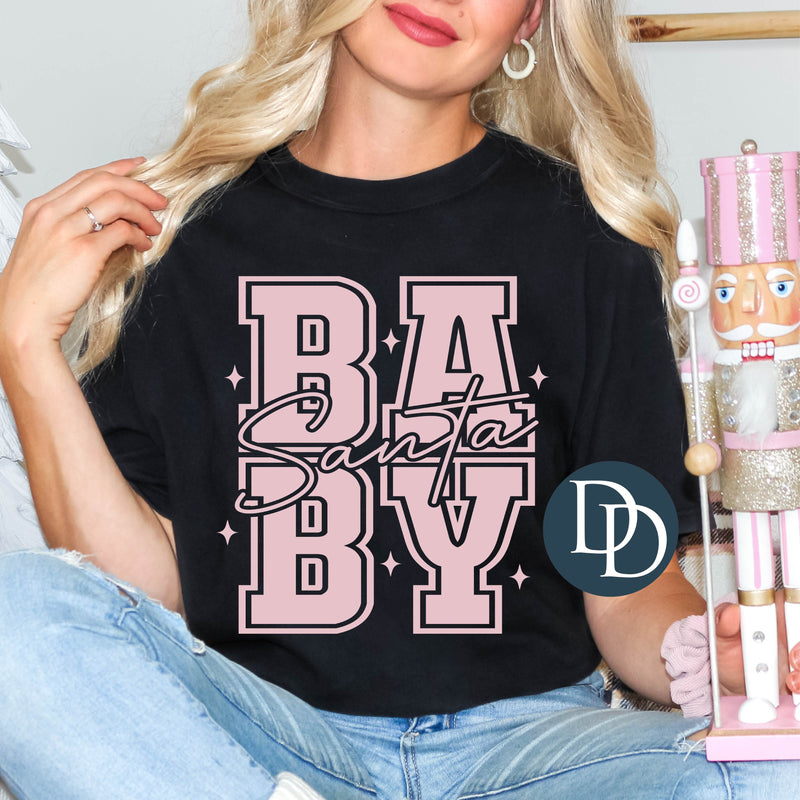 Santa Baby Stack (Baby Pink Ink) *Screen Print Transfer*