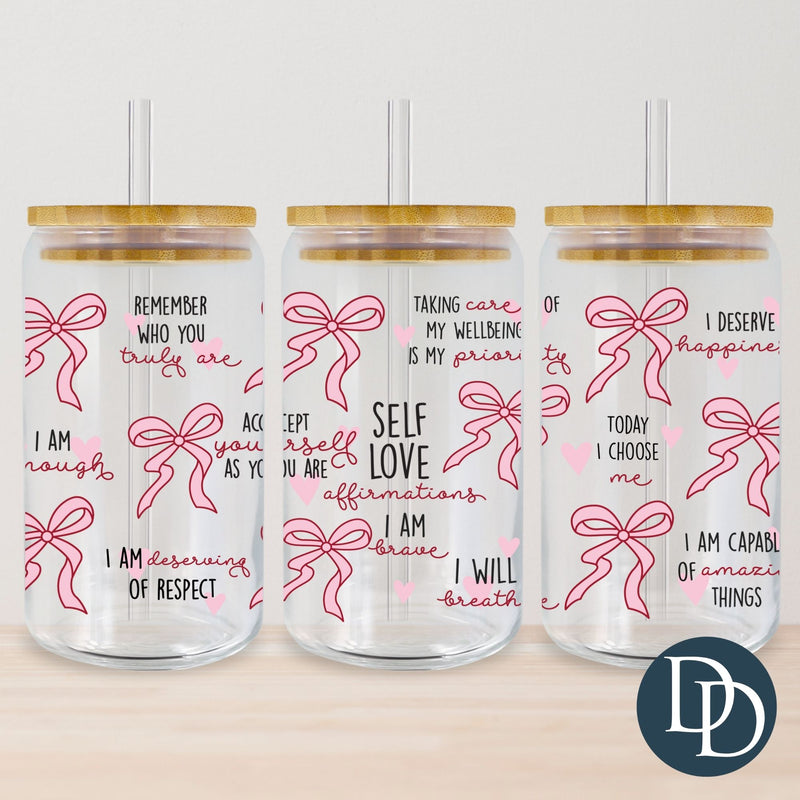 Self Love Affirmations Bows *UV DTF Cup Wrap*