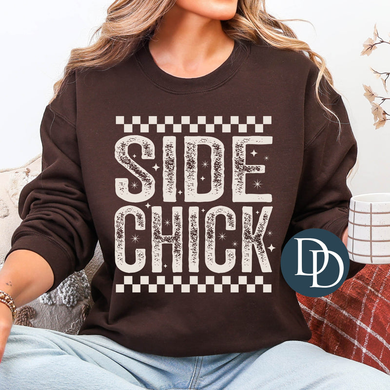 Side Chick Distressed Checkered *DTF Transfer*
