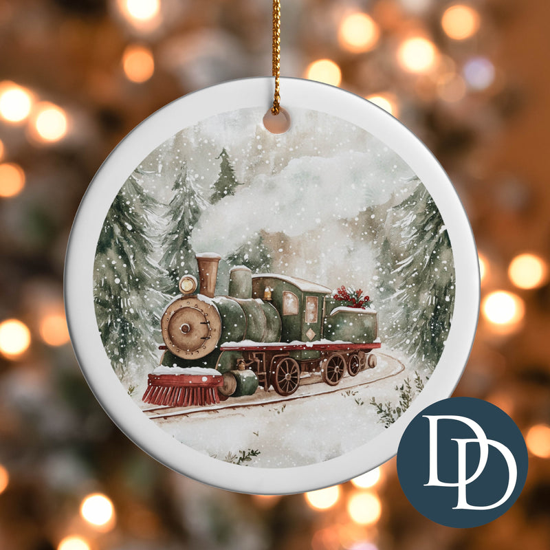 Snowy Christmas Train *UV DTF Ornament Decal*