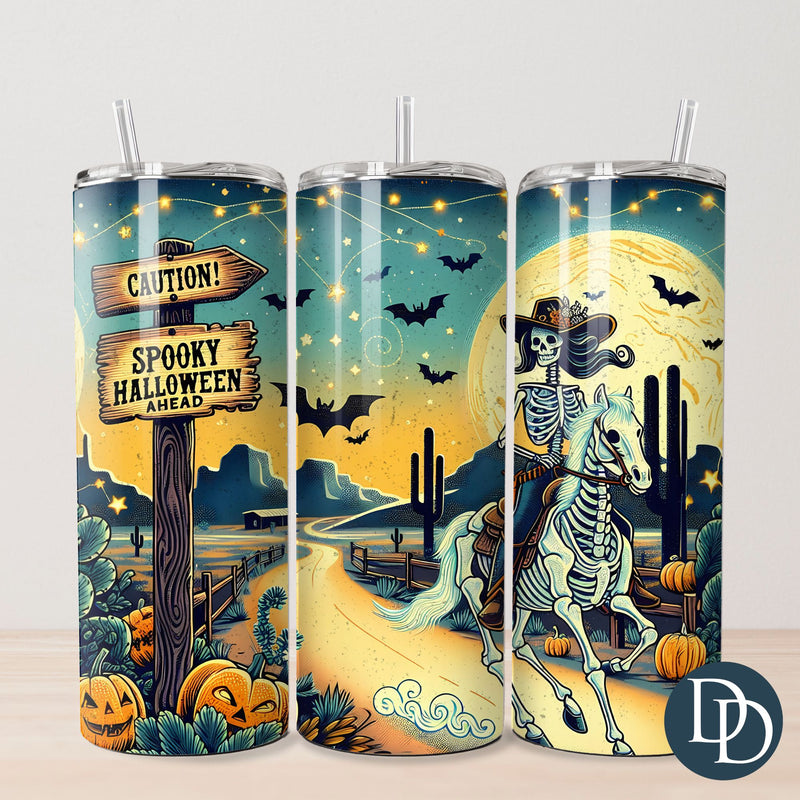 Spooky Halloween Ahead Tumbler *Sublimation Print Transfer*