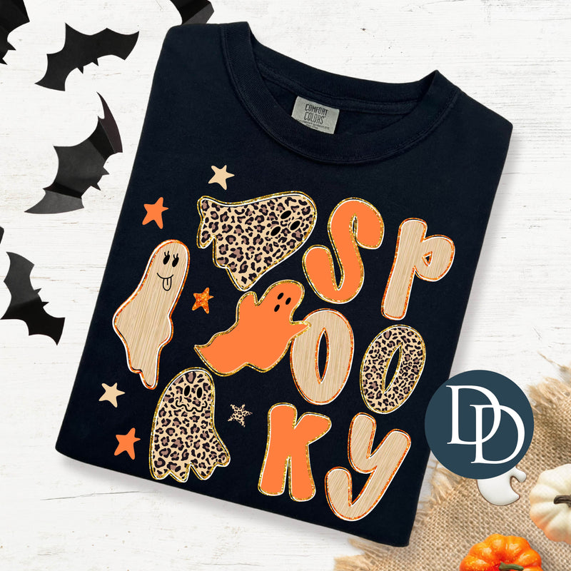 Spooky Orange Leopard Ghosts *DTF Transfer*
