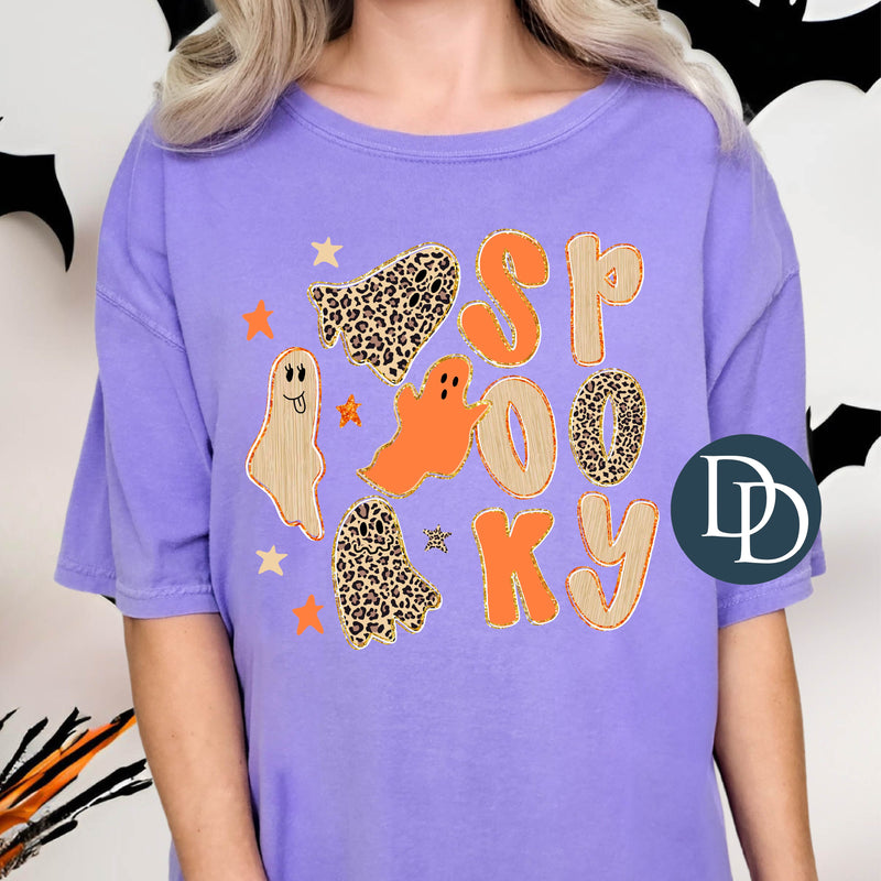 Spooky Orange Leopard Ghosts *DTF Transfer*