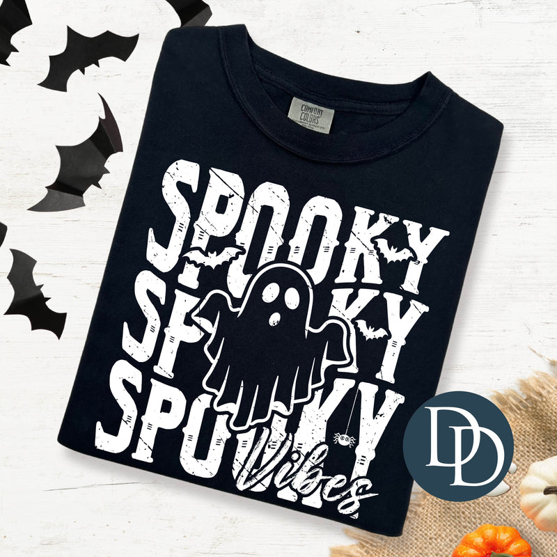 Spooky Vibes Ghost Stack (White Ink) *Screen Print Transfer*