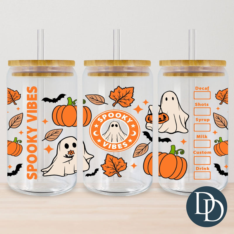 Spooky Vibes Orange Coffee *UV DTF Cup Wrap*