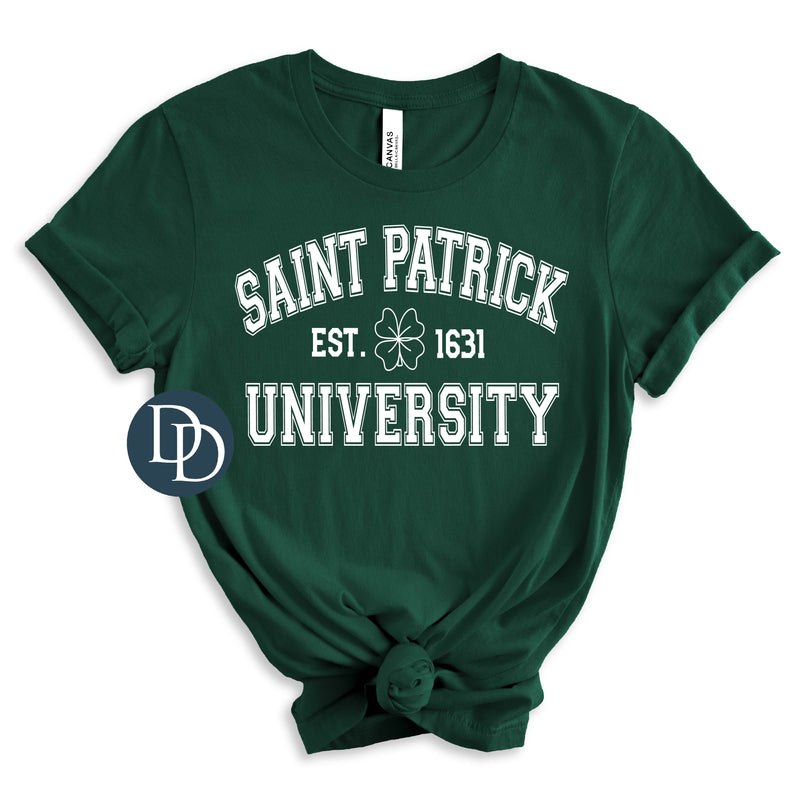 St Patrick University (White Ink) *Screen Print Transfer*