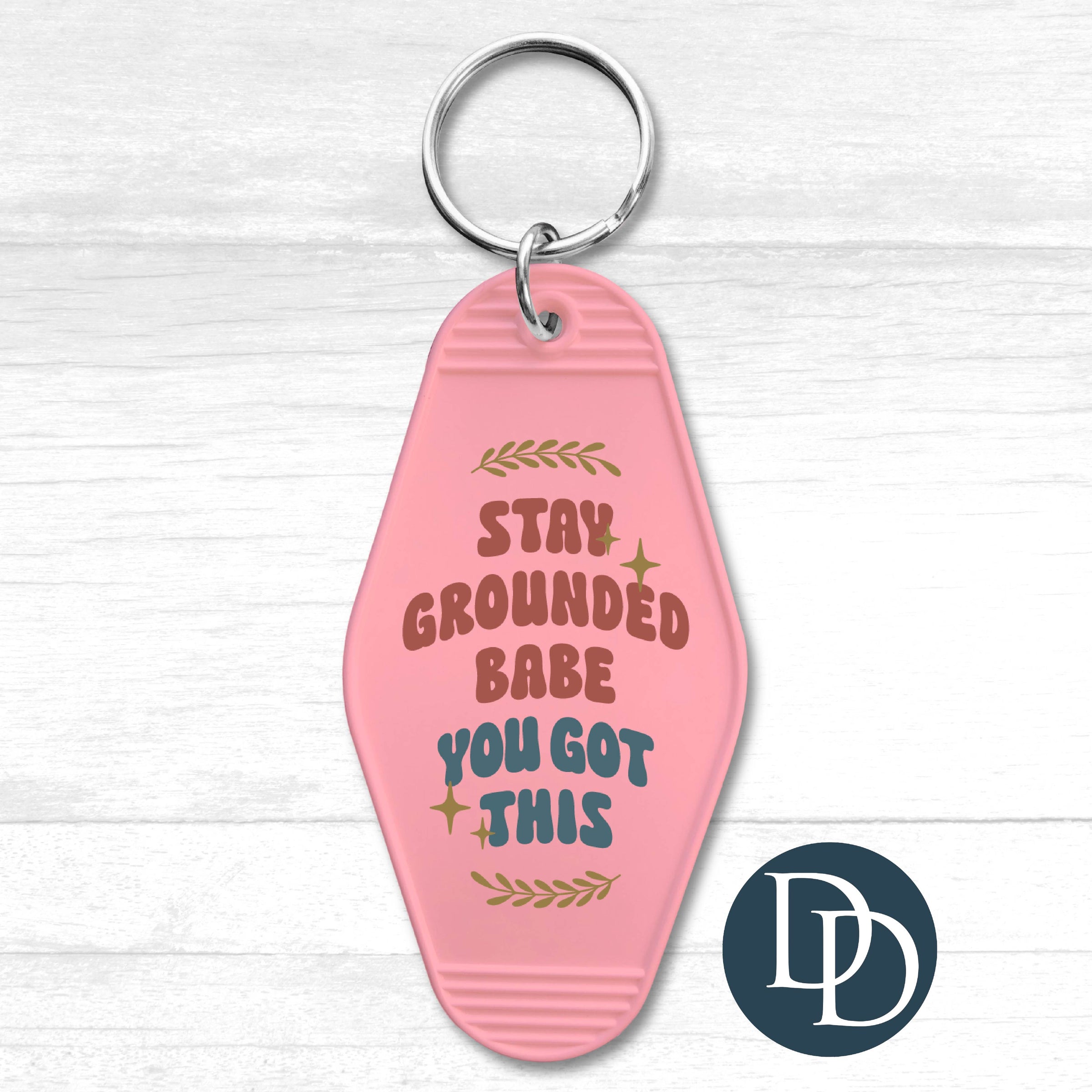 Stay Grounded Motel Keychain UV DTF Decal – Dapper Designs