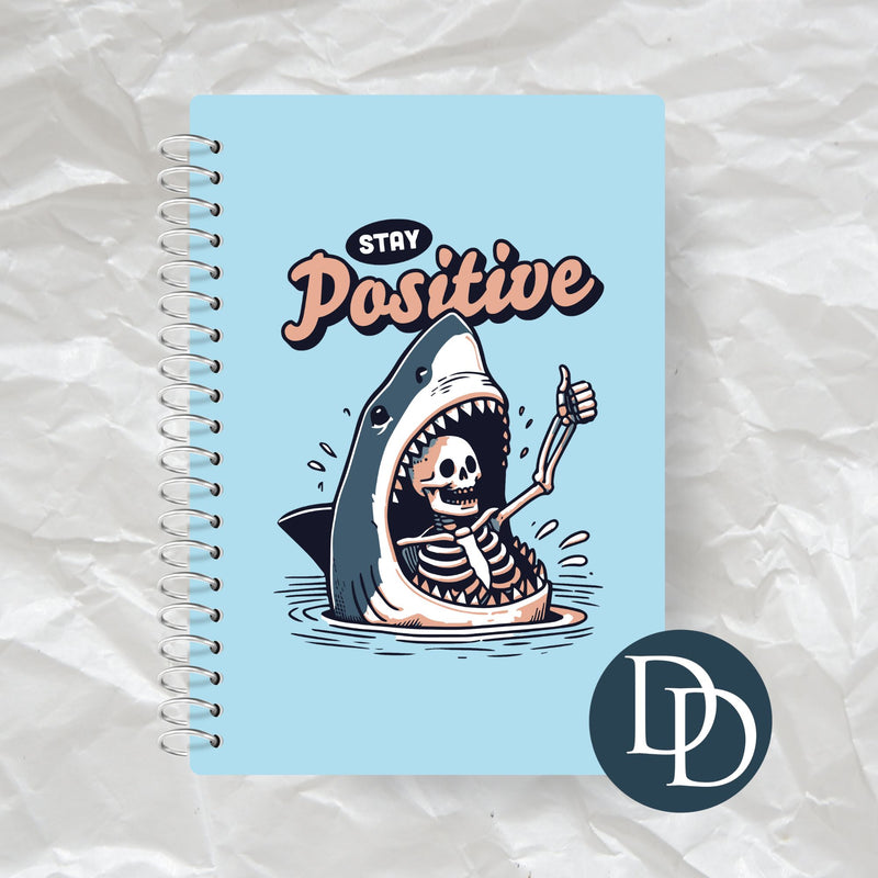 Stay Postive Shark Skeleton *UV DTF Decal*