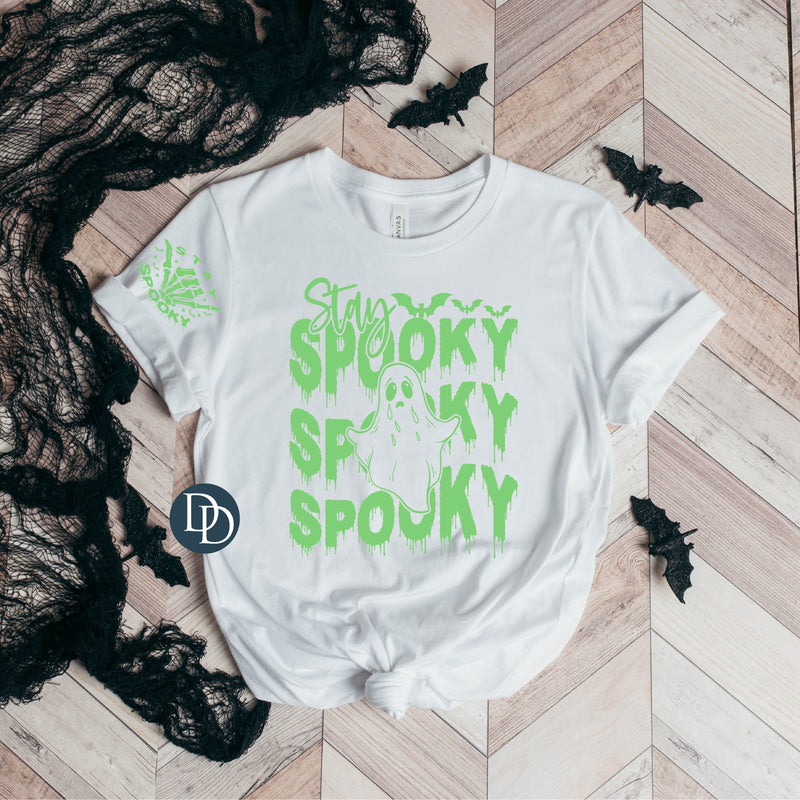 Stay Spooky Drips With Pocket Accent (Bright Green Ink) *Screen Print Transfer*