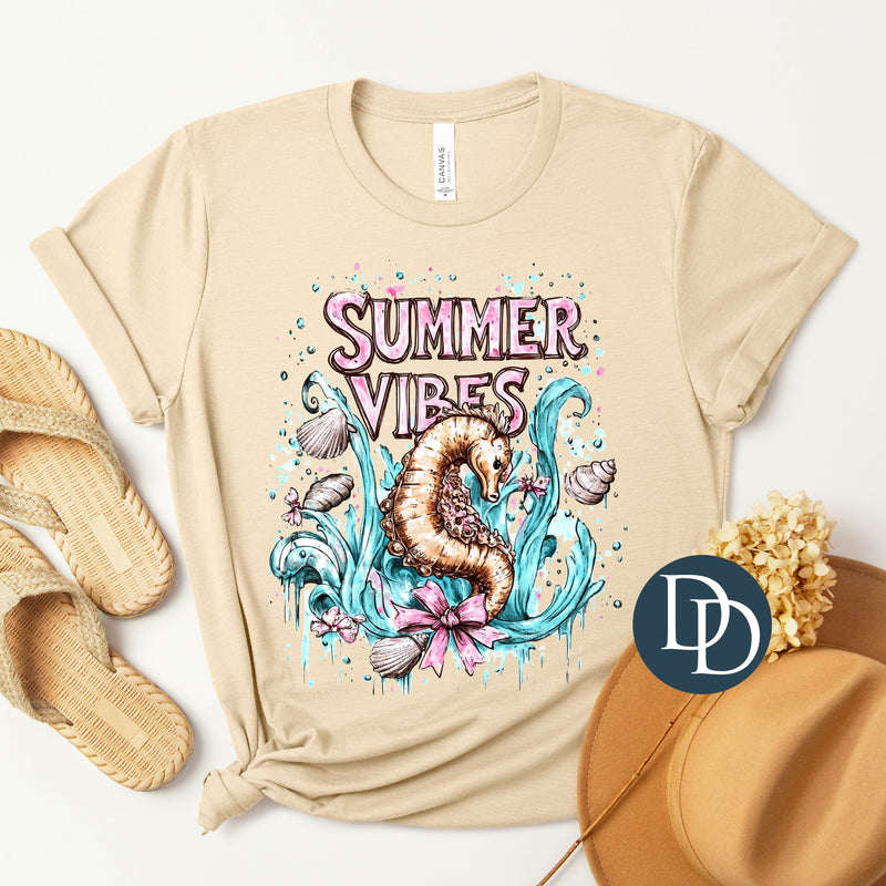 Summer Vibes Sea Horse Water Bows *DTF Transfer*