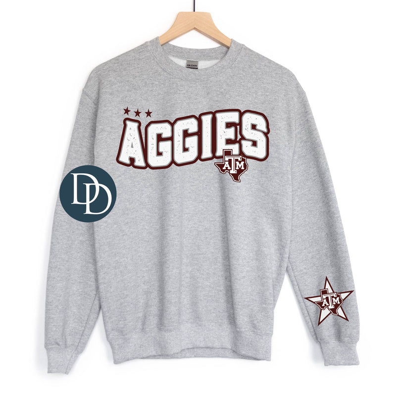 TX AM Wavy Stars With Sleeve Accent *DTF Transfer*