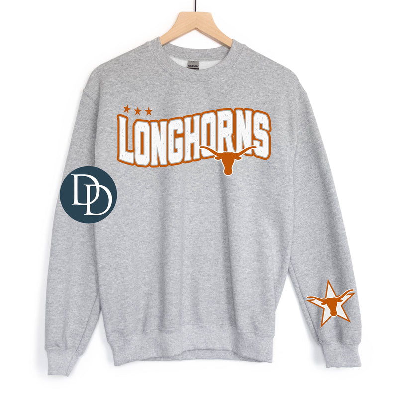 TX Long Wavy Stars With Sleeve Accent *DTF Transfer*