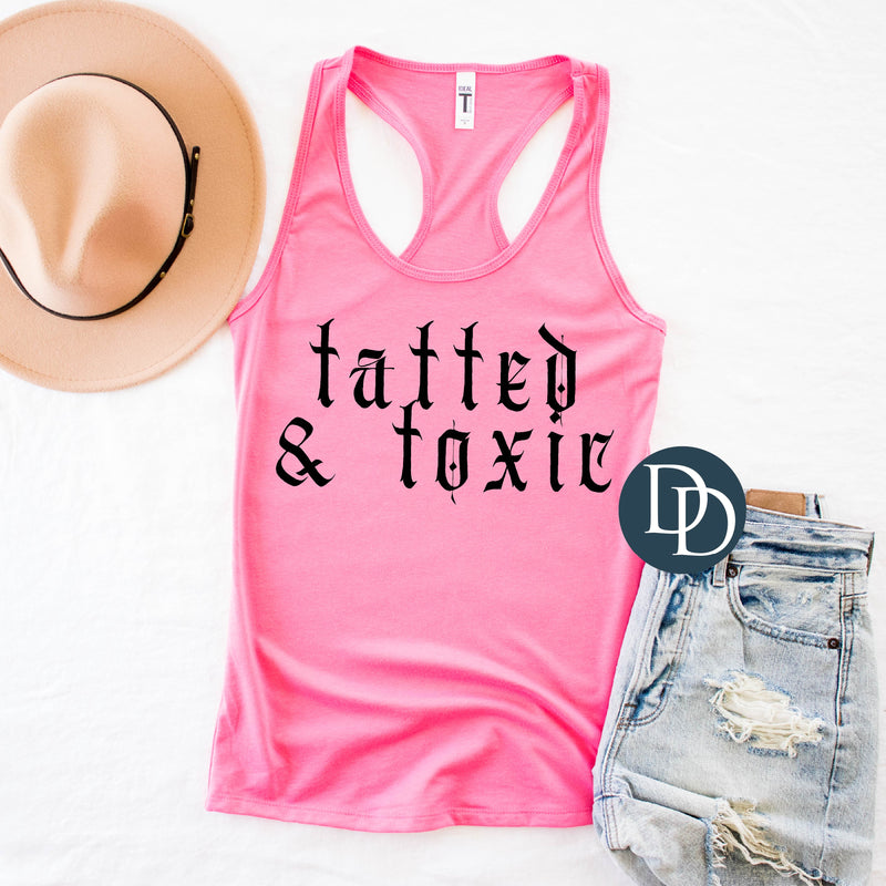 Tatted Toxic Old English Black Ink *DTF Transfer*