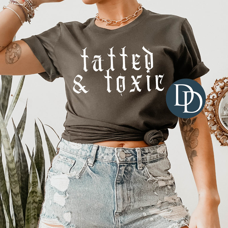 Tatted Toxic Old English White Ink *DTF Transfer*