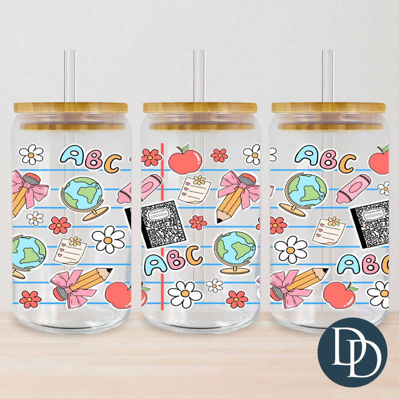 Teaching Lined Notebook Doodles *UV DTF Cup Wrap*