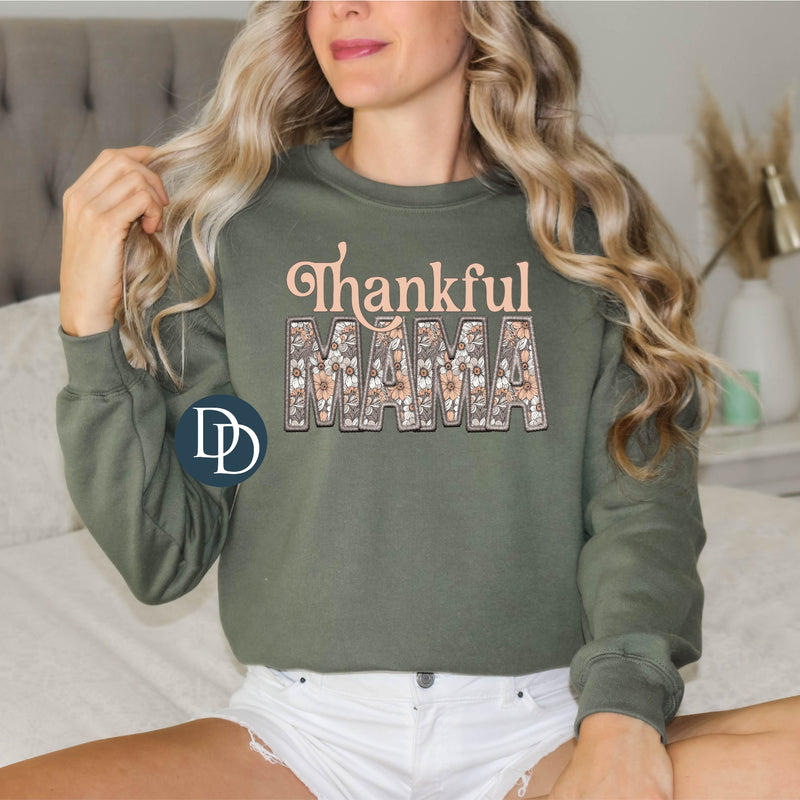 Thankful Mama Faux Embroidery *DTF Transfer*