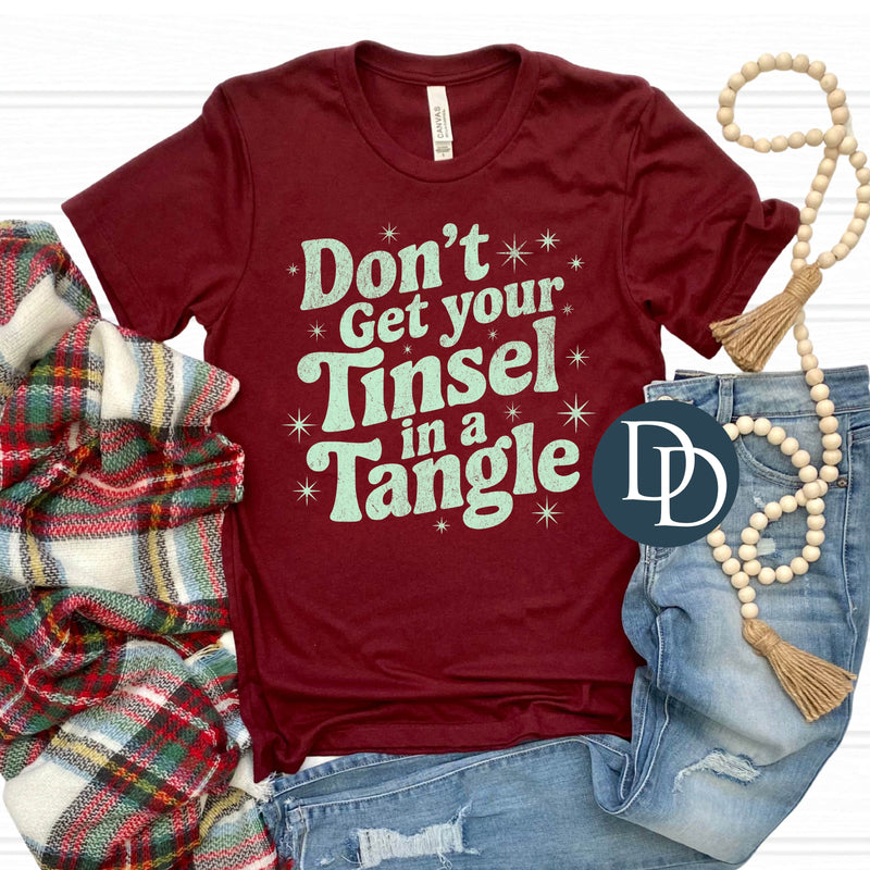 Tinsel In A Tangle Distressed Retro *DTF Transfer*