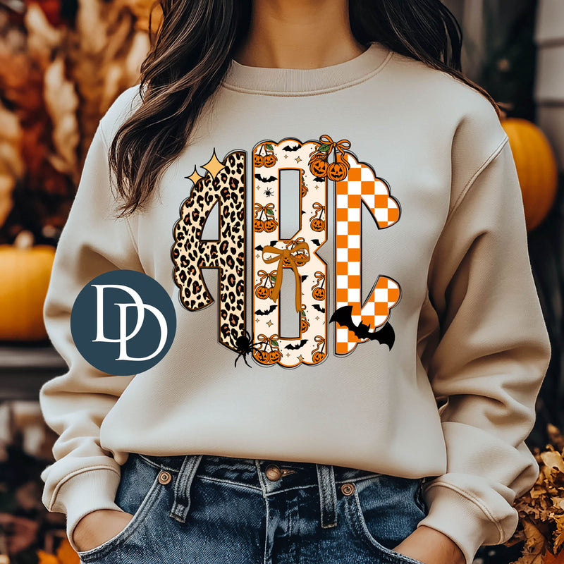 Trendy Neutral Halloween Monogram *DTF Transfer*