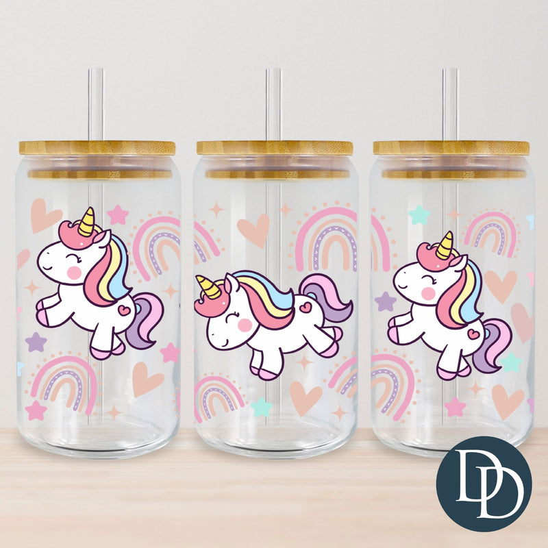 Unicorn Rainbow Hearts *UV DTF Cup Wrap*