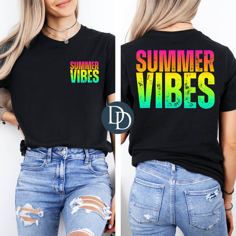 Vibrant Summer Vibes with Hat Pocket Print *DTF Transfer*