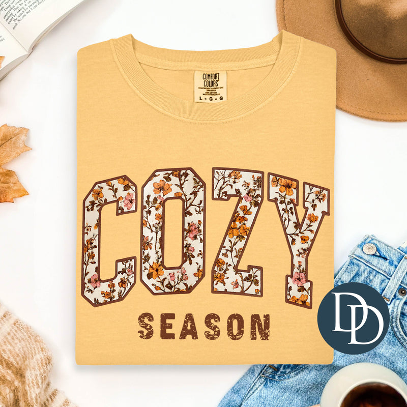 Vintage Boho Floral Cozy Season *DTF Transfer*