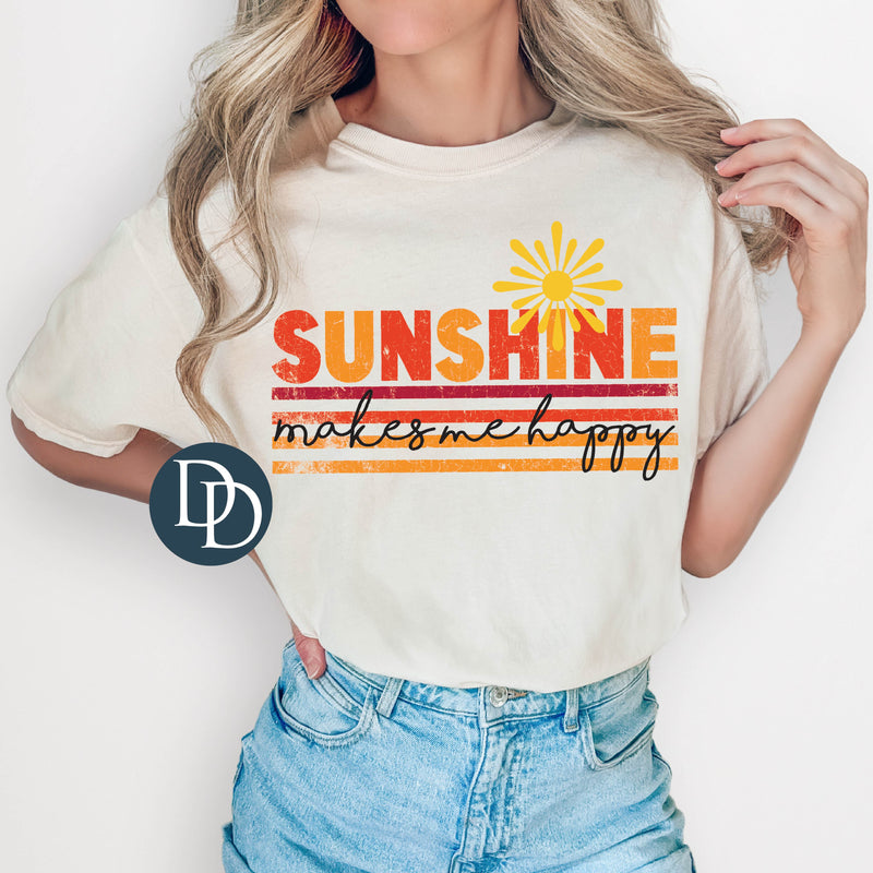 Vintage Sunshine Makes Me Happy *DTF Transfer*