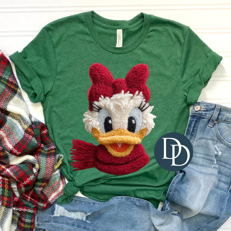 OVERSIZED Vintage Winter DaisE Faux Yarn *DTF Transfer*