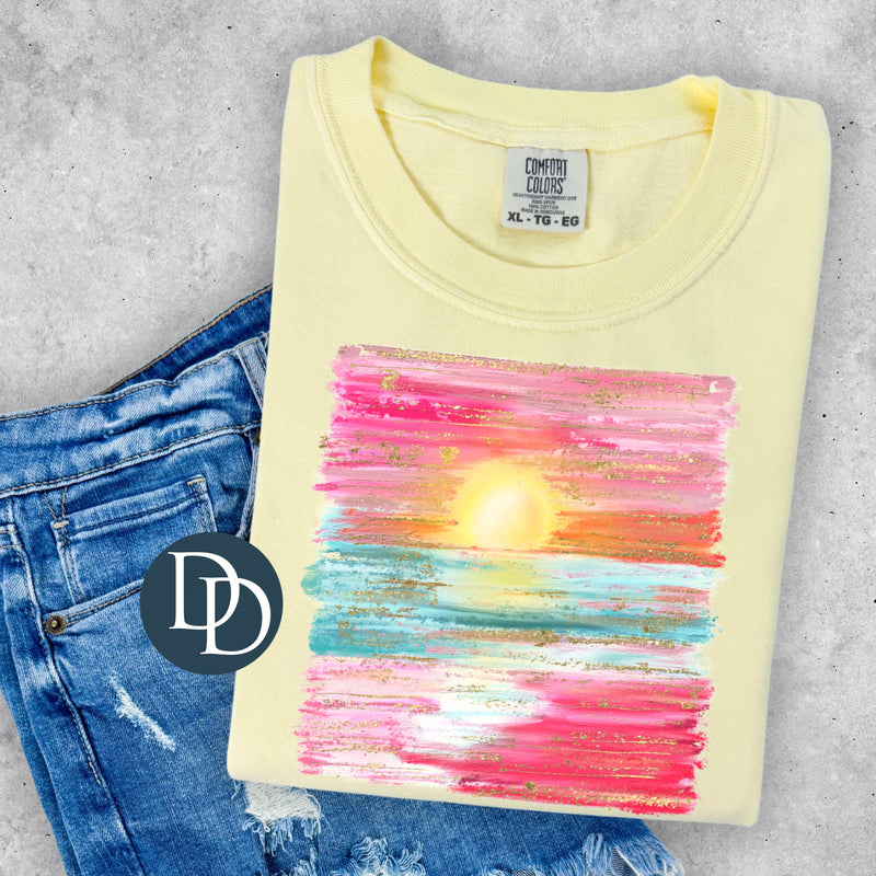 Watercolor Sunrise Beach Strokes *DTF Transfer*