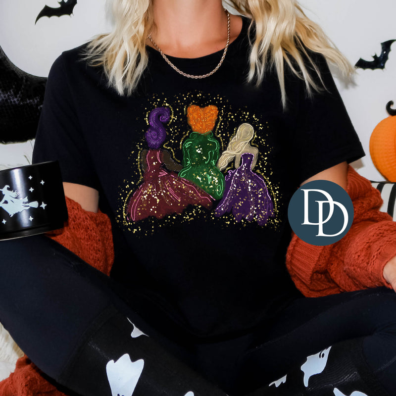 Watercolor Witch Sisters *DTF Transfer*