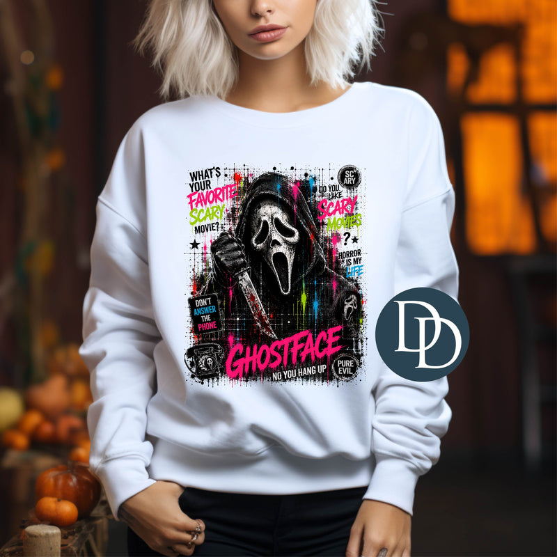 OVERSIZED What's Your Favorite Scary Movie Colorful *DTF Transfer*