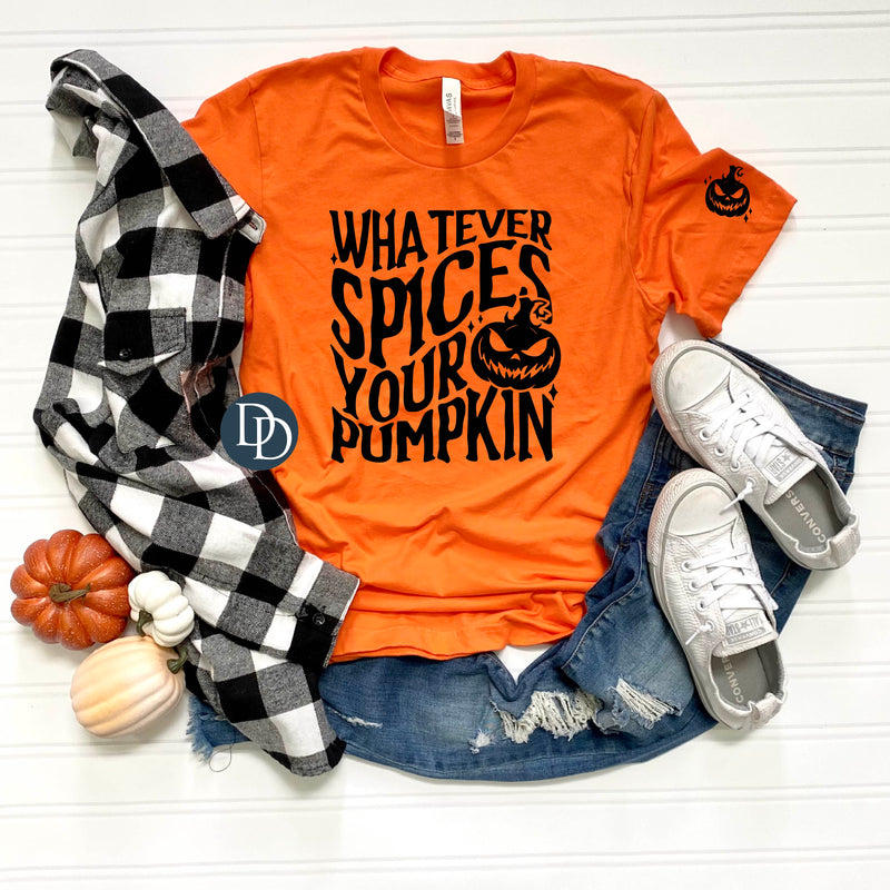 Whatever Spices Your Pumpkin With Mini Pocket Accent (Black Ink) *Screen Print Transfer*