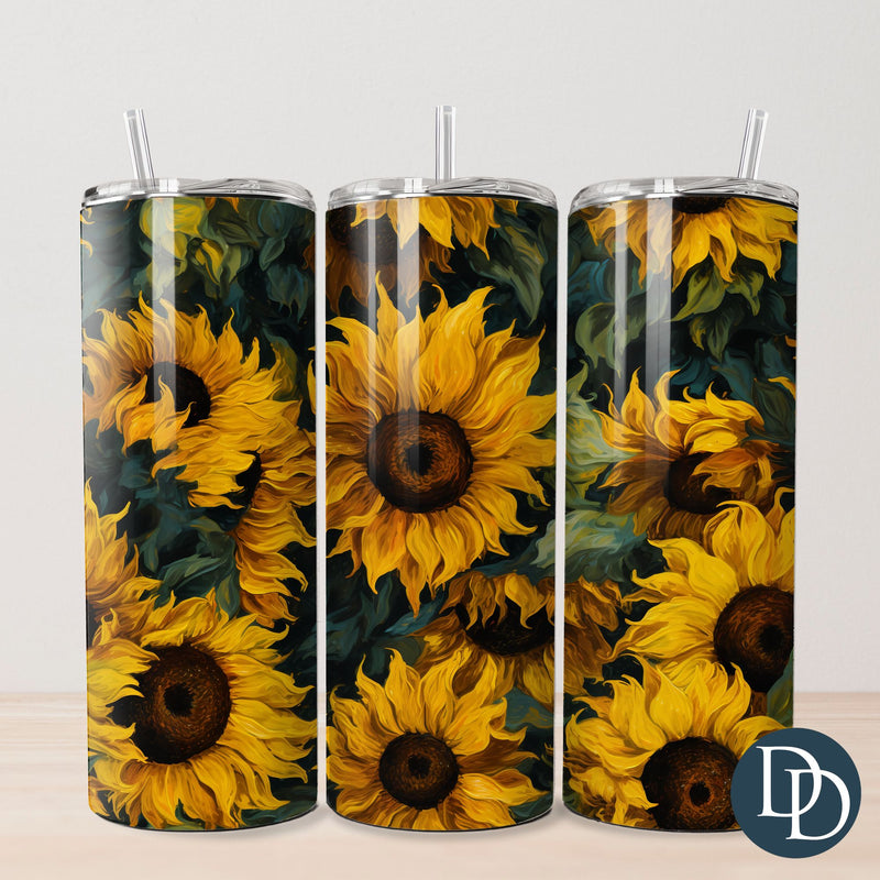 Whimsy Sunflowers Tumbler Print *Sublimation Print Transfer*