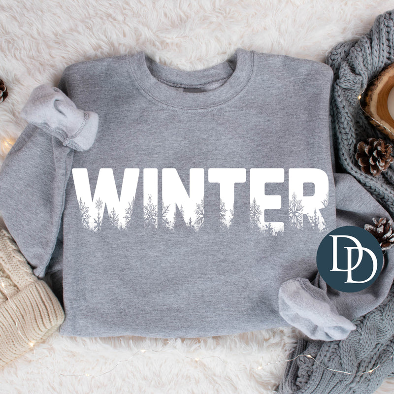 Winter Snowflake Knockout (White Ink) *Screen Print Transfer*