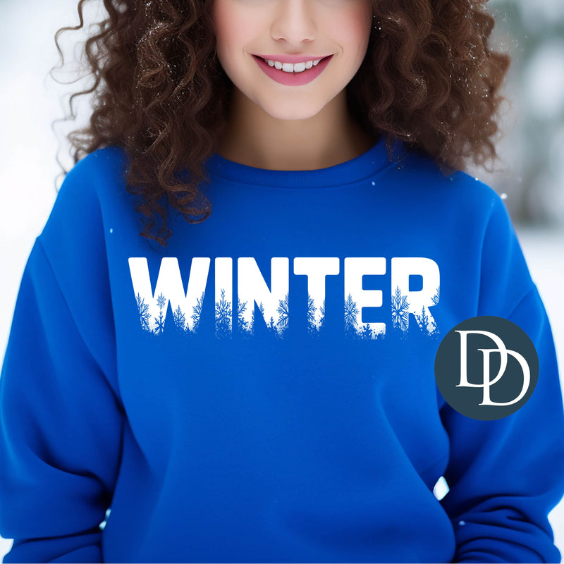 Winter Snowflake Knockout (White Ink) *Screen Print Transfer*