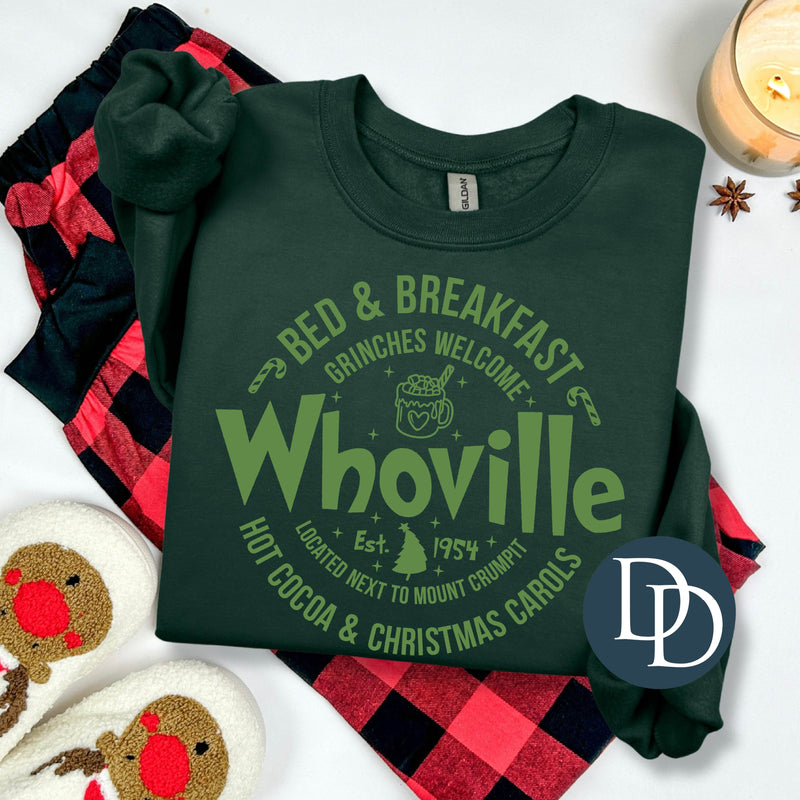 Wville Bed And Breakfast (Kelly Green Ink) *Screen Print Transfer*