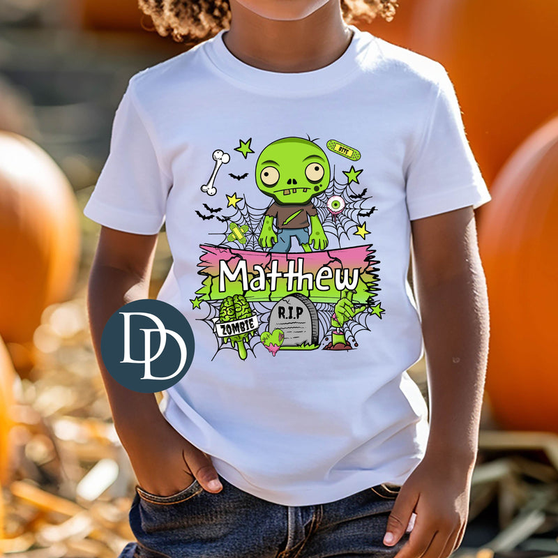 Zombie Halloween Name Frame *DTF Transfer*