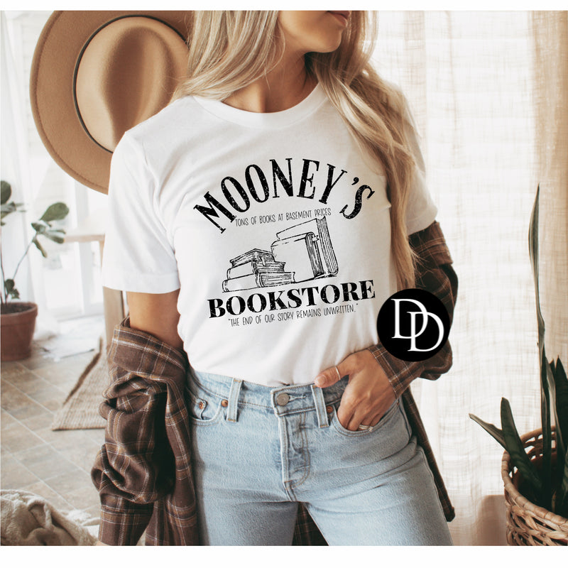 Mooney’s Bookstore (Black Ink) *Screen Print Transfer*