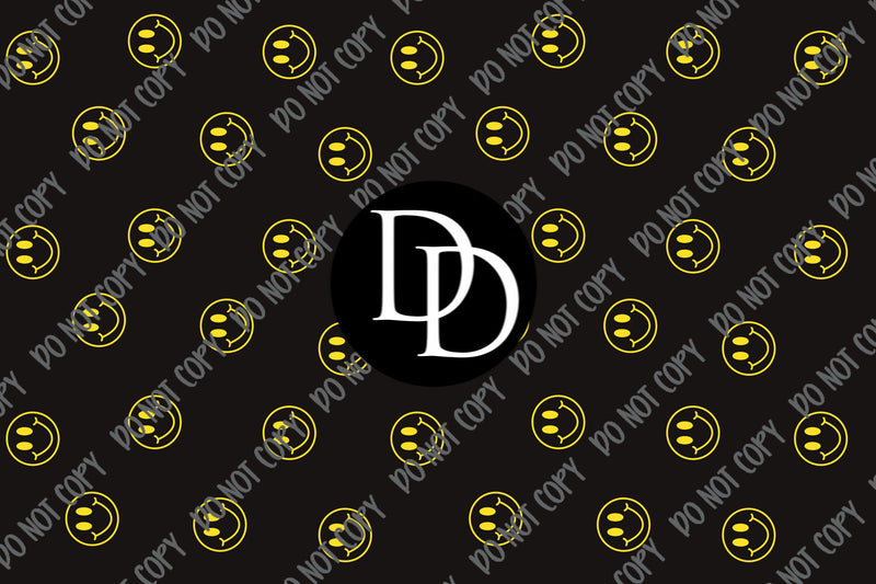 Yellow Smiley Face Accent Sheet - NOT RESTOCKING - *Screen Print Transfer*