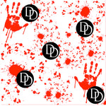 Bloody Hand Prints & Blood Splatter Accent Sheet (Red Ink) *Screen Print Transfer*