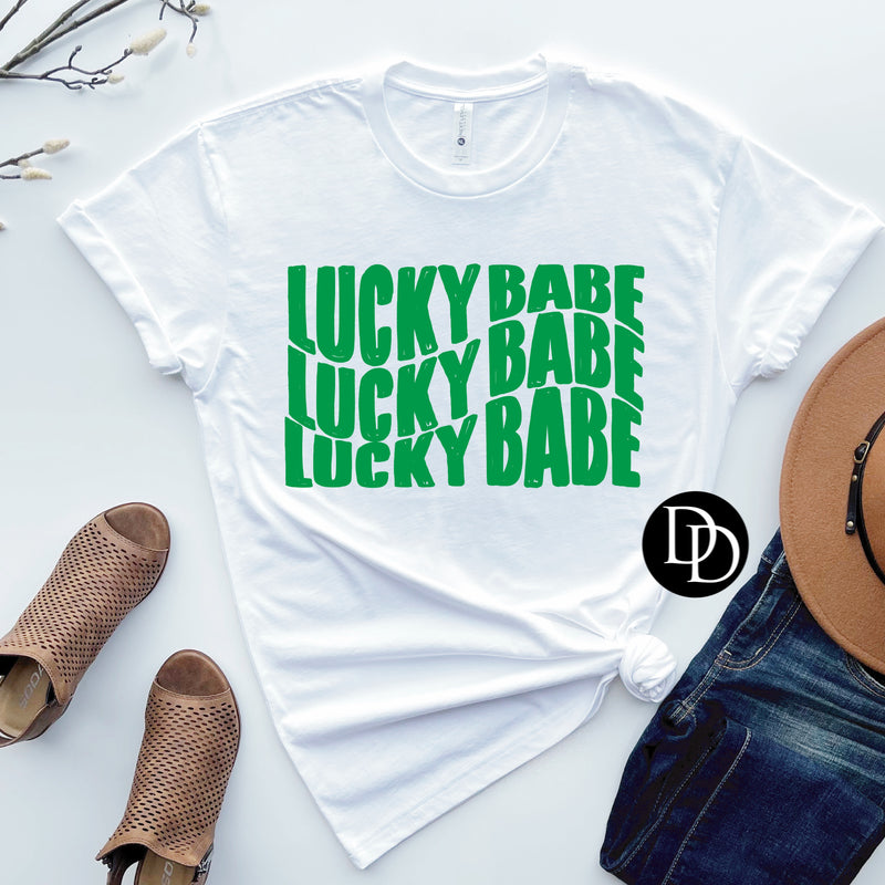 Lucky Babe (Kelly Green Ink) *Screen Print Transfer*