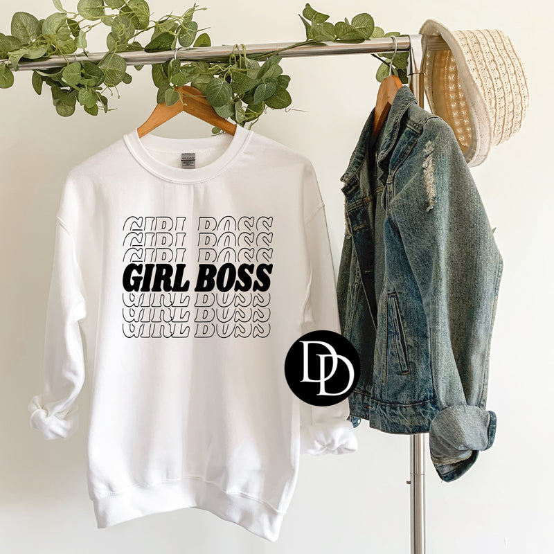 Stacked Girl Boss (Black Ink)- NOT RESTOCKING - *Screen Print Transfer*