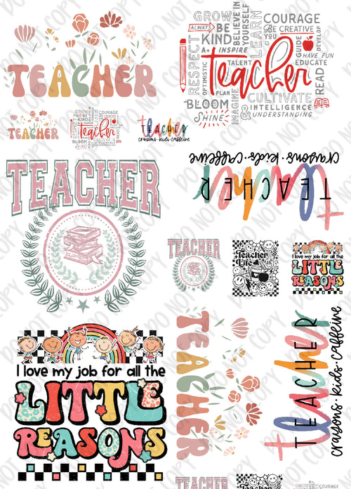 Teacher Appreciation DTF Transfers – Dapper Designs