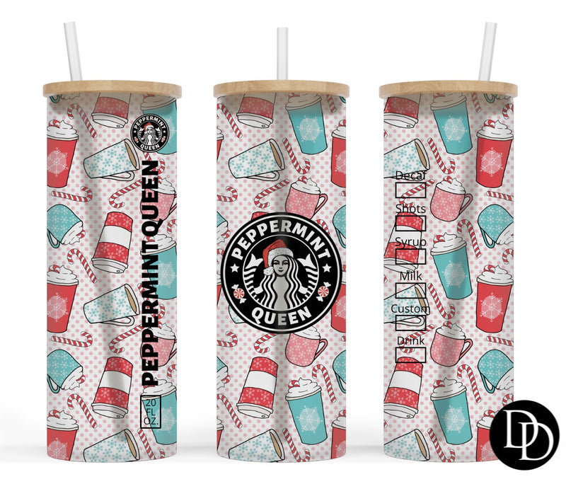 Peppermint queen 25 oz Frosted Skinny Tumbler