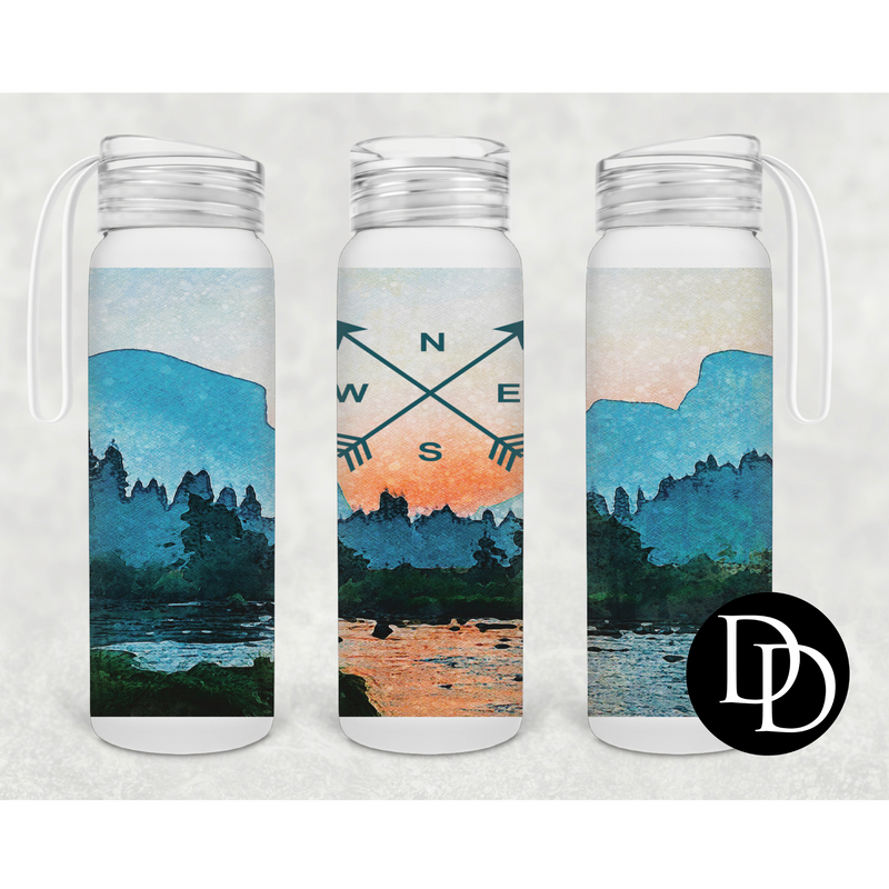 The great outdoors 500 ml Frosted Glass Water Bottle