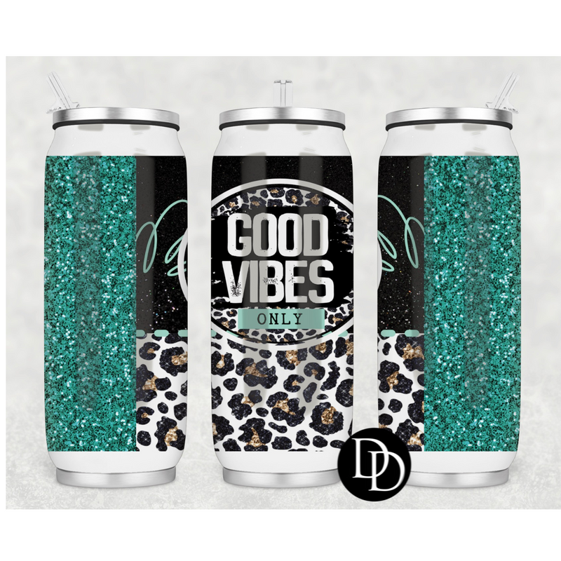 Good vibes only 17 oz Skinny Can Cooler