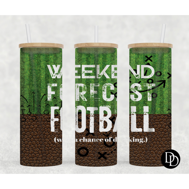 Weekend forecast football 25 oz Frosted Skinny Tumbler