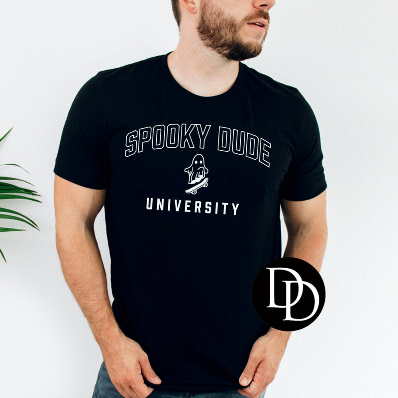 Spooky Dude University (White Ink)  - NOT RESTOCKING - *Screen Print Transfer*